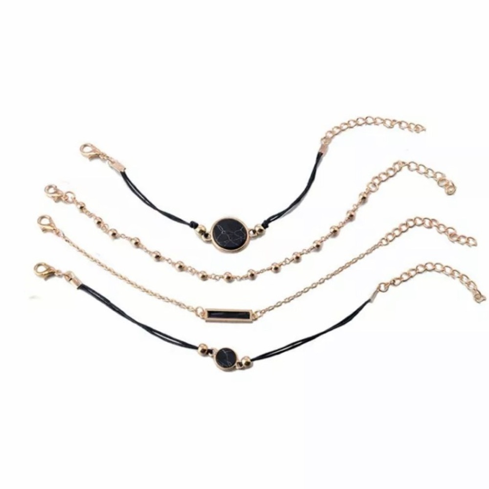 SOLD✨ Set of 4 Black Boho Bracelets - Picture 3 of 3